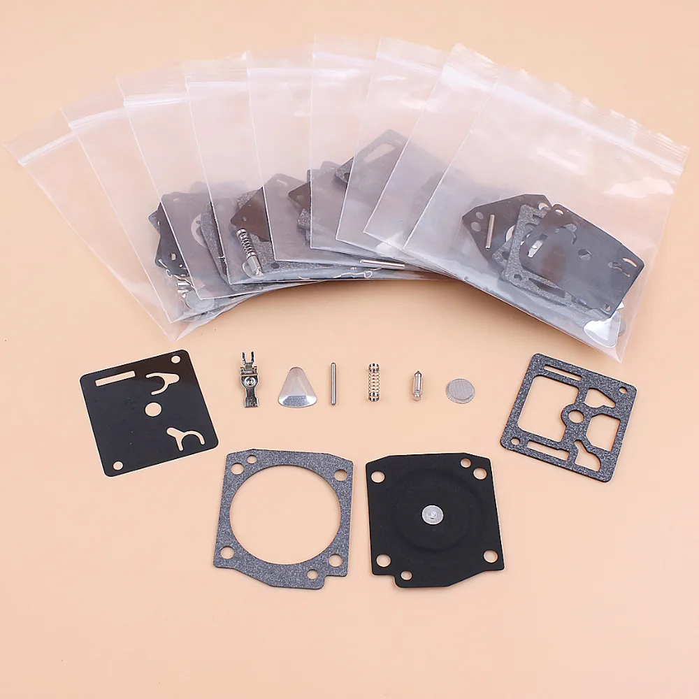 10 Pz/lotto Carburatore Carb Kit di Riparazione Fit HUSQVARNA 365 362 371 372 372XP Jonsered 2065 2165 Motosega Membrana Zama RB-31 RB31