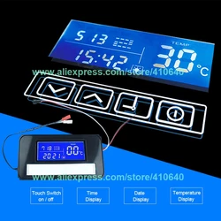 K3014A LED Mirror Switch Touch Switch with Time and Temperature Display System On Mirror for Bathroom Cabinet Cupboard Sideboard