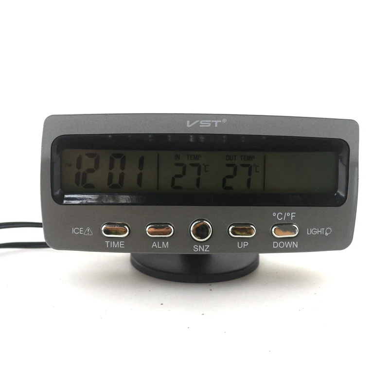 Car Thermometer Alarm Clock Voltmeter Automotive Interior and Exterior Temperature Meter Calendar Clock Voltage Monitor VST7045V