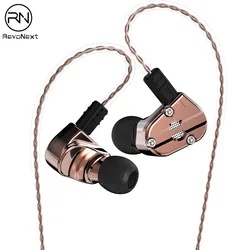 Revonext QT5 1DD+1BA Hybrid heavy metal housing in ear eardphone HIFI monitor running sport earphone