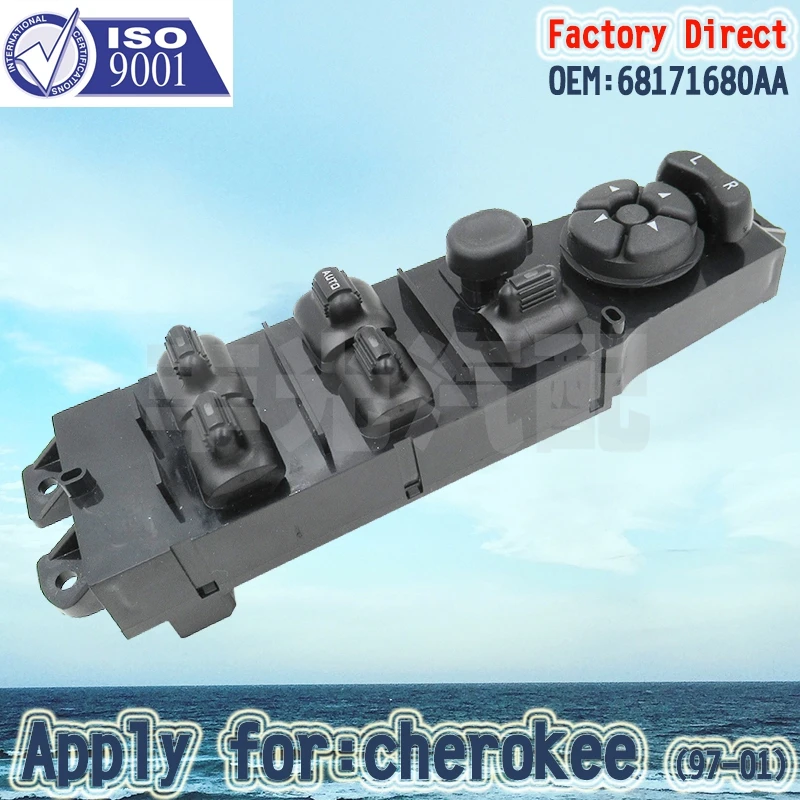 Factory Direct Front Left Master Auto Power Window Control Switch apply For cherokee 97-01 68171680AA