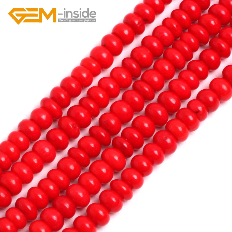 3x5mm 4x6mm Rondelle Shape Coral Beads Natural Spacer Stone Beads Loose Bead For Jewelry Making Bracelet Necklace Strand 15\