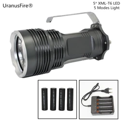 Draagbare Licht 5000/6000 Lumen 5 X Xml T6 / L2 Led Zaklamp 5 Modi Lights Torch 18650 Lamp Voor Camping vissen Outdoor Light