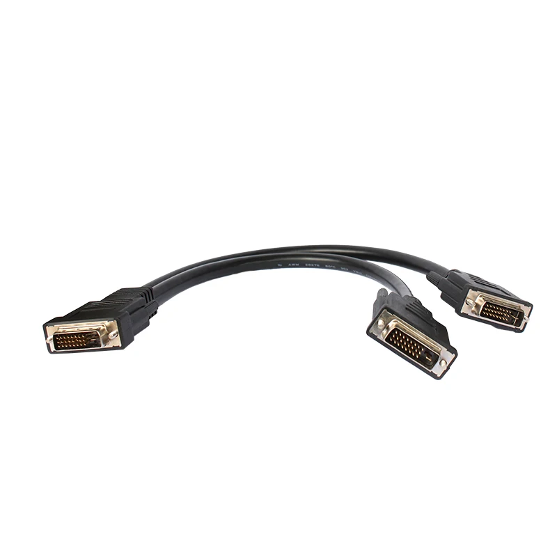 DVI one to two splitter cable male to male for Linsn full color TS802 sending card DVI cable / led billboard display sender box