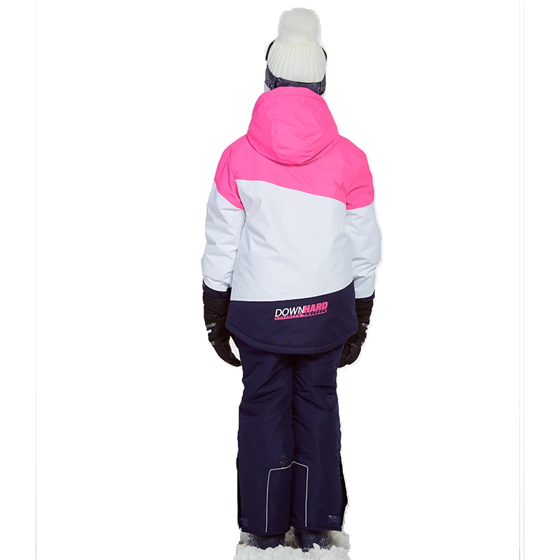 Detector de chaqueta y pantalón de esquí para niña, traje de esquí cálido de invierno a prueba de viento, conjunto de ropa para niños, conjuntos de