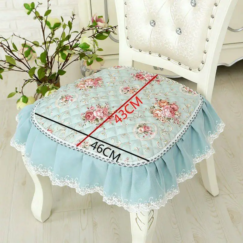 Thickened Chair Cushion Student Office Stool Cushion With Lace Pastoral Dining Chair Seat Cushions Pad Four Seasons Buttocks Mat