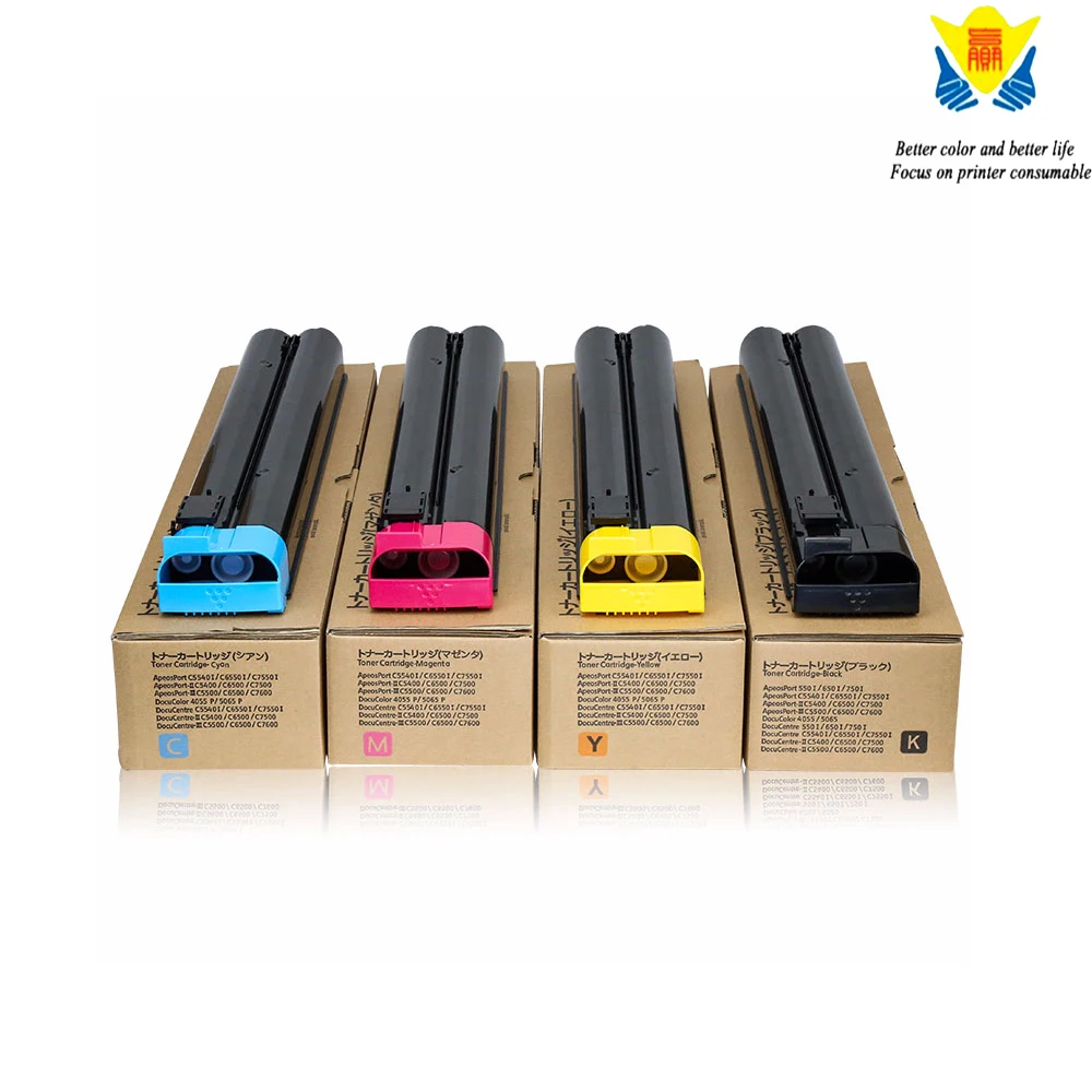 

JIANYINGCHEN compatible color toner cartridge replacement for Xeroxs WorkCentre 7655 7665 7675 7600 5000 5065 7550 (4pcs/lot)