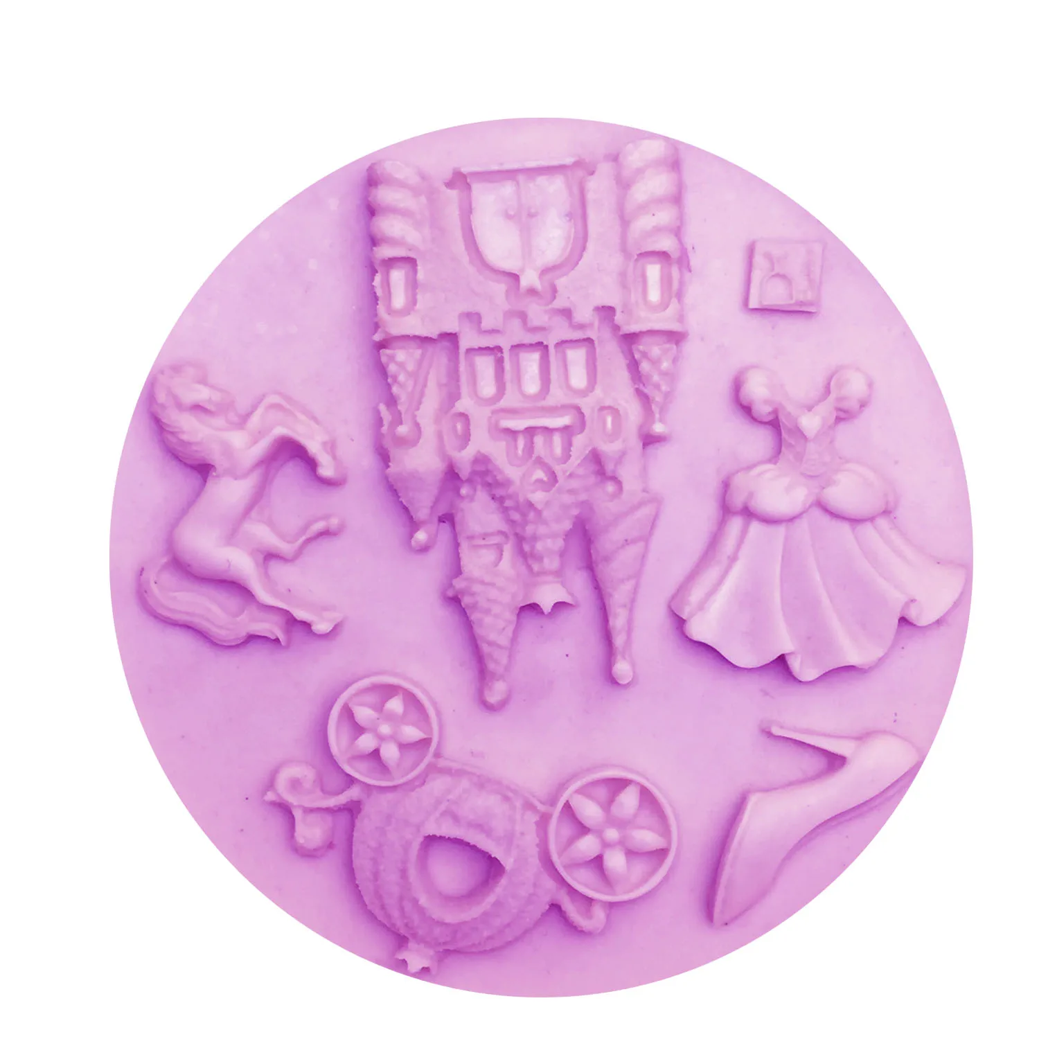 M0527 DIY Fairy Princess Dress/Castle/Shoes/Horse/pumpkin car Silicone Molds Girls Cake Decoration Tools Moulds