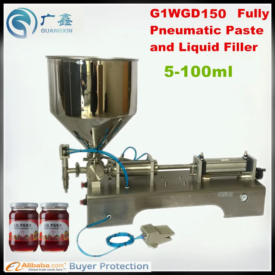 

G1WGD100 Fully Pneumatic Semi-automatic Paste and Liquid filling machine,Cosmetic Piston Paste Filling Machine (5-100ml)