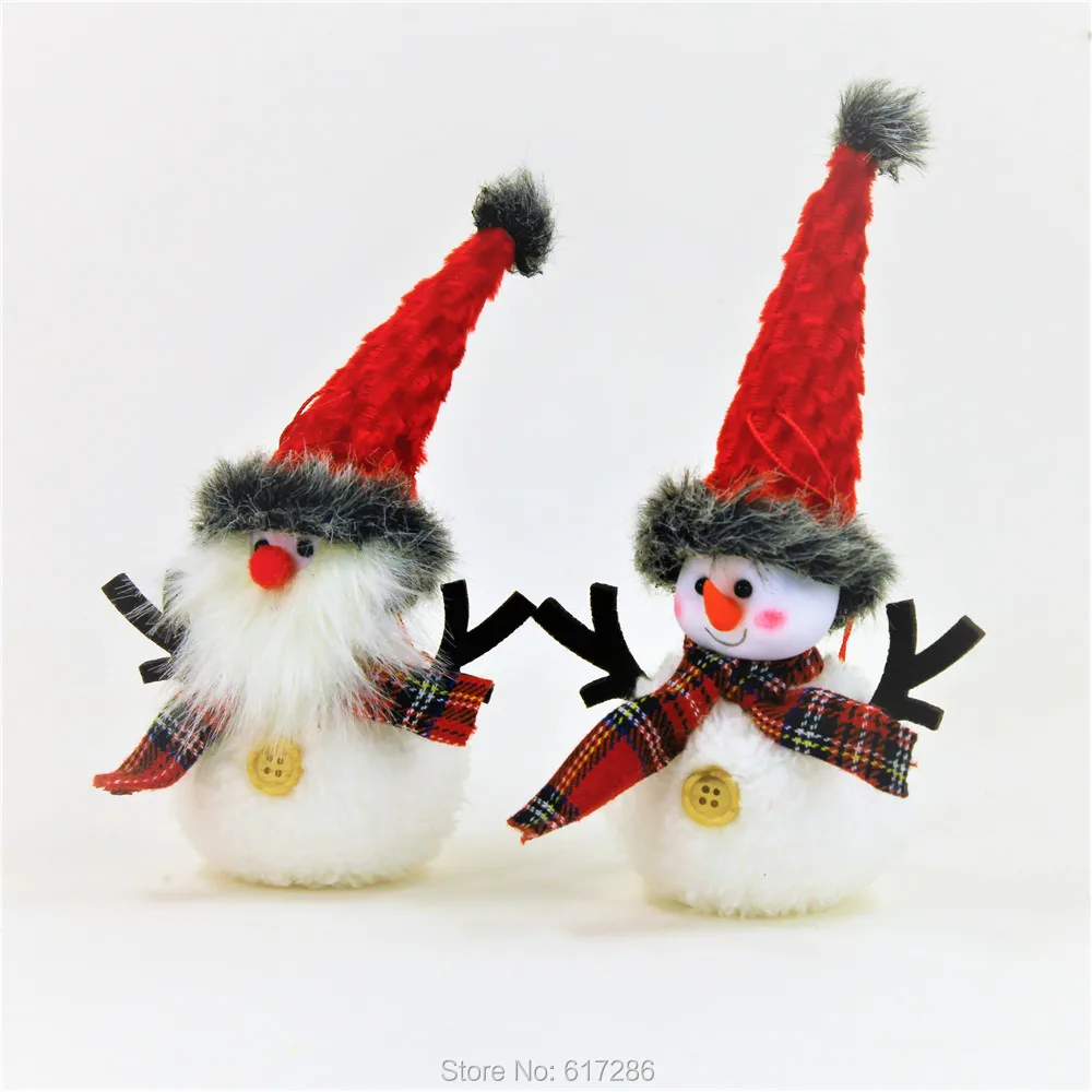 20 pcs lovely handicraft Christmas tree ornaments  Santa Claus and snowman 10cm High