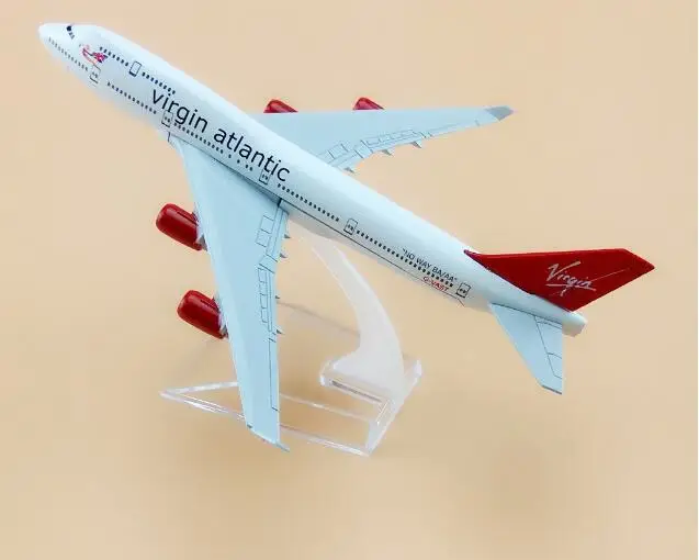 plane model B747  The British Virgin Atlantic Airways aircraft B747 Metal simulation airplane model for kid toys Christmas gift