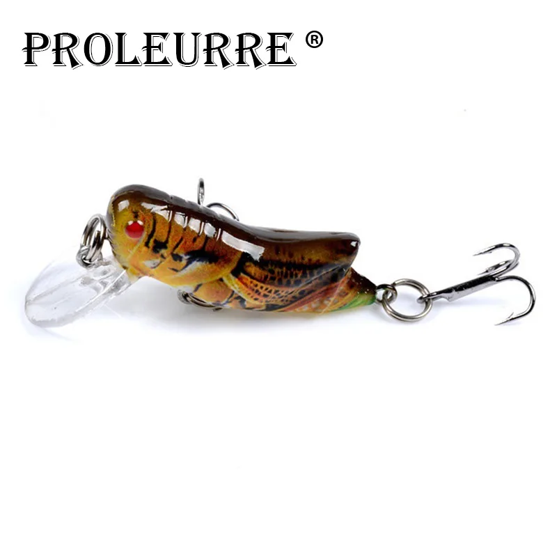 

Proleurre Grasshopper Insects Fishing Lures 45mm 3.5g Artificial Baits Pesca Flying Fishing Wobblers Hard Crank Bait Tackle