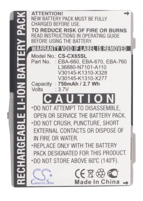 Cameron Sino750mAh Battery for Siemens CXI70,CXT65,CXT70,CXV65,CXV70,M65,M75,M8,S65,S65V,S66,S75,SK65,SP65,For BenQ-Siemens M81