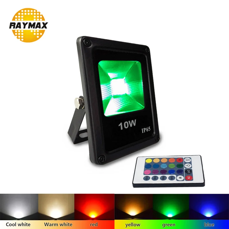 LED Flood Light 10W 20W Outdoor RGB Floodlight Reflector Spotlight IP65 LED Wall Washer Light Remote Control Garden Waterproof