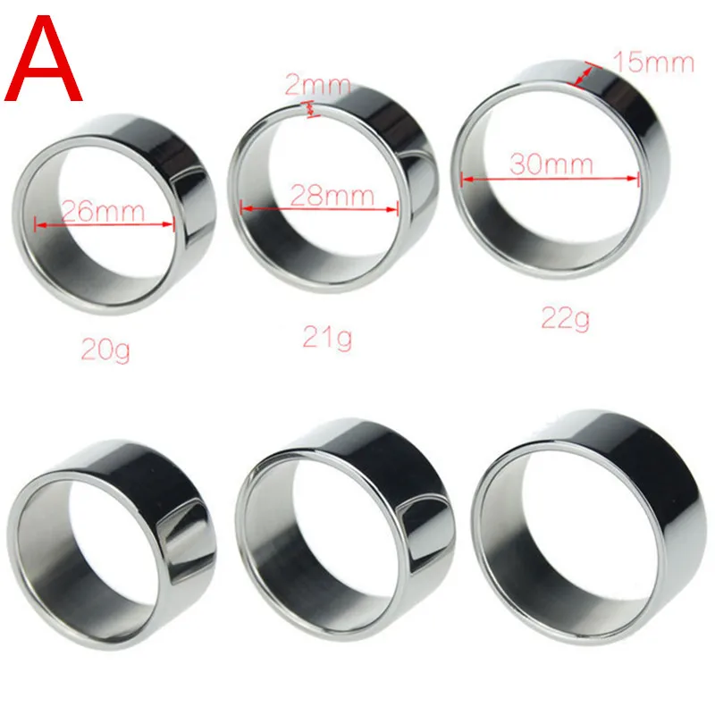 The Sleeves Penis Ring 2/5mm Thick Dia 26 28 30mm Stainless Steel Glans Ring Male Sex Ring Delay Cockring Sex Toy for Men B2-26