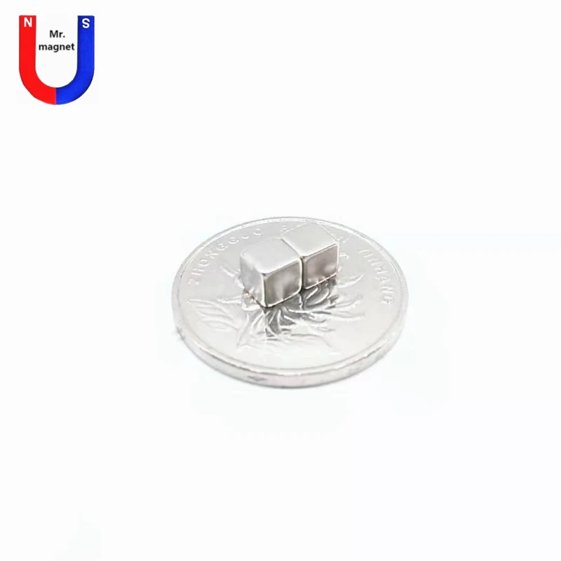 50pcs Hatalmas N35 Neodímium magnets 5*5*5mm szuper Erős Téglatest Harmadik hatvány Másodpéldány Nikkel plated Rare Föld magnets