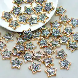 50PCS 12mm Plastic Flatback Shinny Enamel Star Buttons|Scrapbooking Embellishment Buttons|DIY Crafts Supplies|Garments Rivets