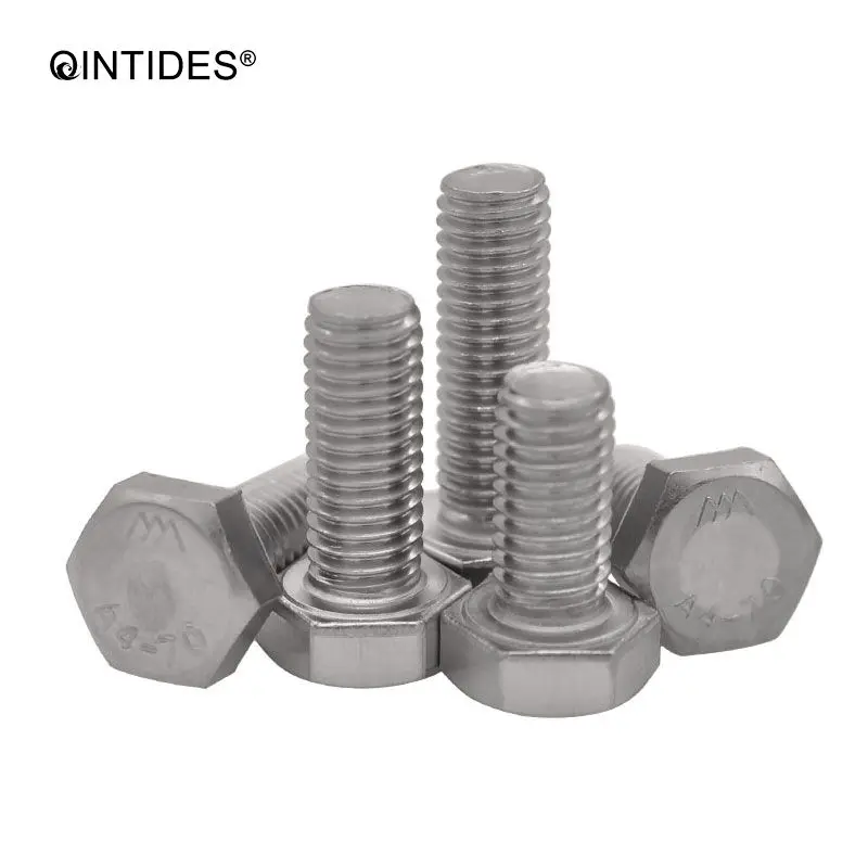 QINTIDES M20 M22 M24 Hexagon Head Bolts With Full Thread 304/316 Stainless Steel Bolts Hex Screw Threaded Up To The Head Bolt