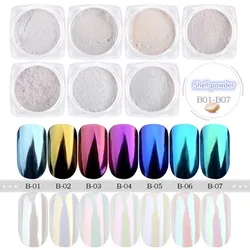 1g/Box Pearl Shell Chameleon Mirror Nail Powder Glitters Nail Art Chrome Pigment Dust Manicure Decoration