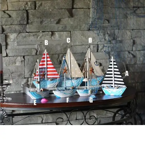 수제 나무 해상 항해 보트 장식, 홈 데스크탑 장식, 크리스마스 선물 
