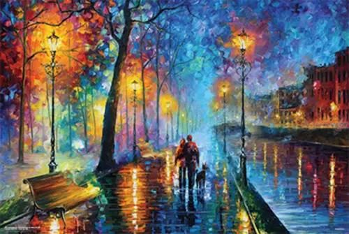 

Landscape Living Room Wall Art Modern Painting Oil on Canvas Melody in the Night Handpainted Palette Knife Painting for Wall