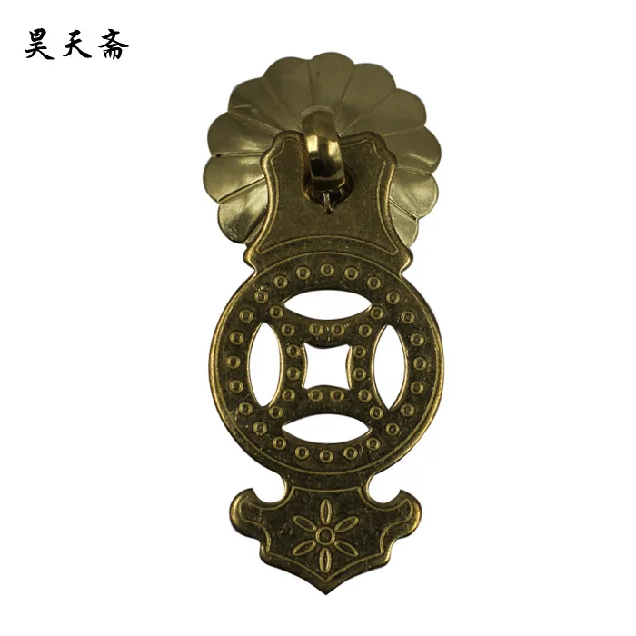 [Haotian vegetarian] Chinese antique bronze drawer handle copper handle HTE-223j money fish new Chinese models