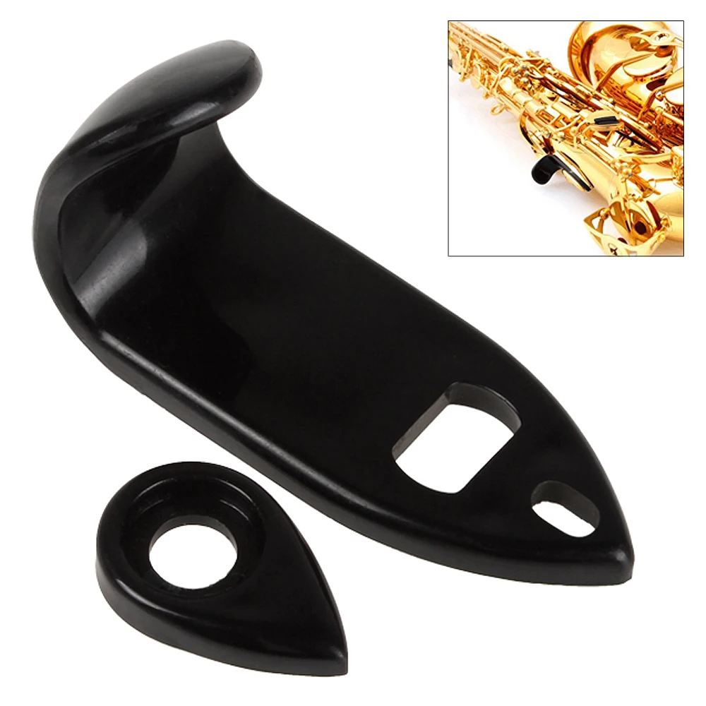 2pcs High Quality Professional Black Rigid ABS Sax Thumb Picks Saxophone Accessories for Alto Saxophone Protect the Thumb Effec