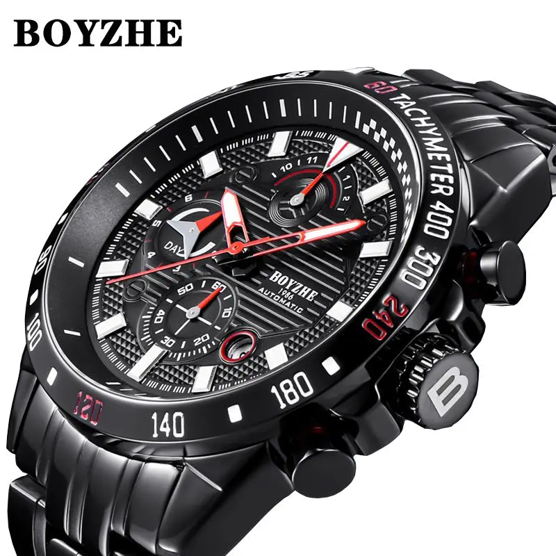 Top Brand Luxury Men Automatic Mechanical Fashion Casual Sport Watches Stainless Steel Watch Erkek Kol Saati Reloj Hombre