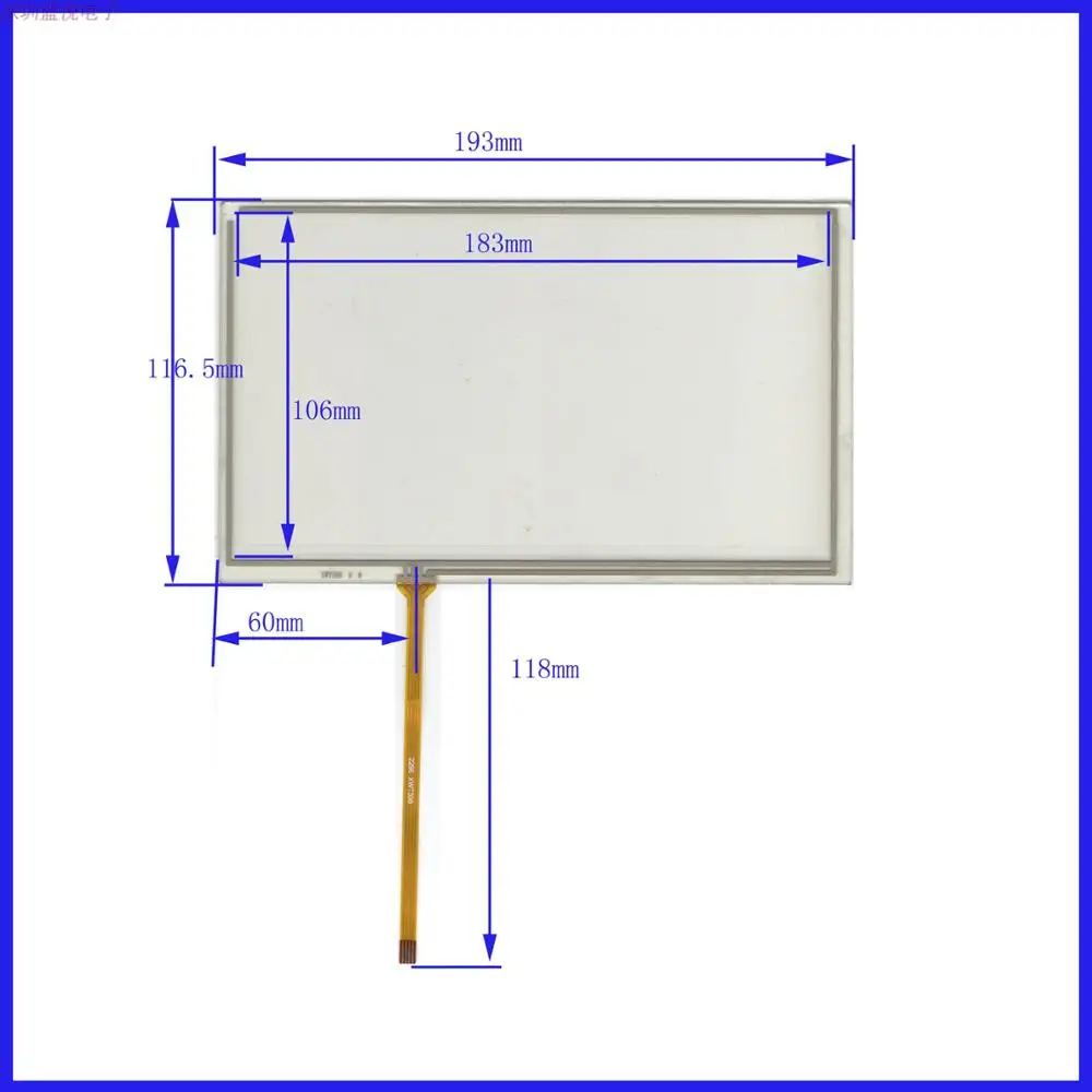 8 inch four wire resistive touch screen handwriting 193*116 navigation screen XWT398 193mm*116mm