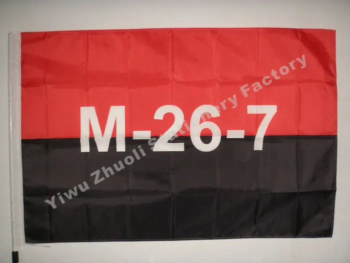 

Cuban 26th Of July Movement Flag 150X90cm (3x5FT) 120g 100D Polyester Double Stitched High Quality Free Shipping