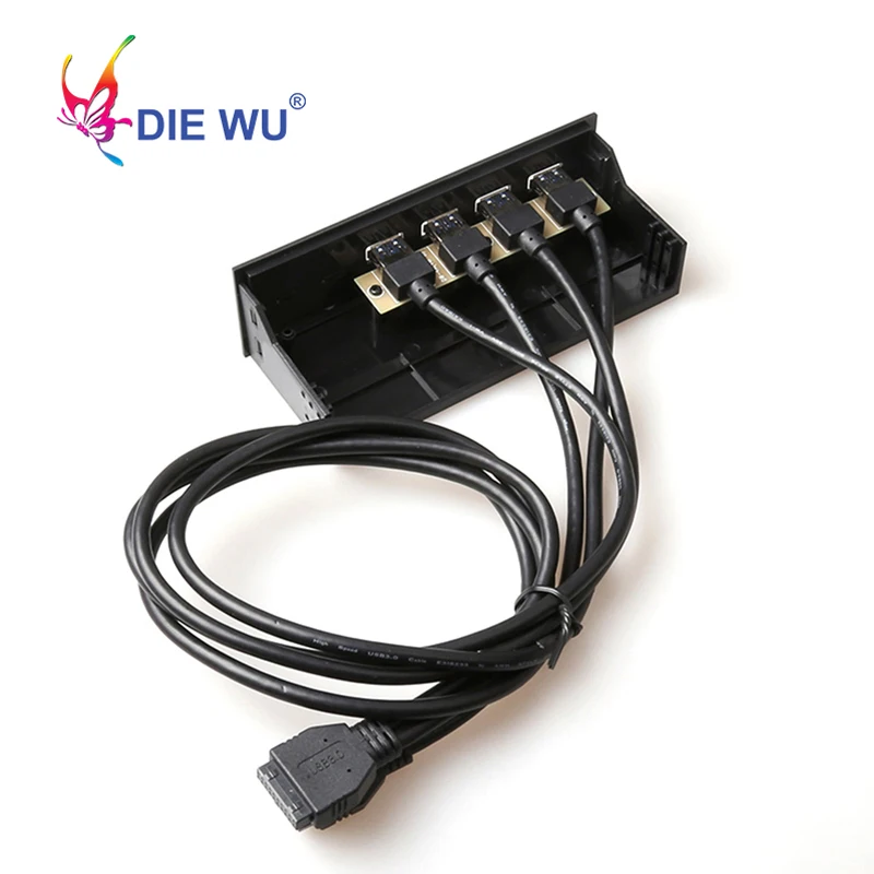 4 USB 3.0 hub USB front panel 20 Pin Connector Adapter Bracket cable Computer accessories for PC Motherboard cable