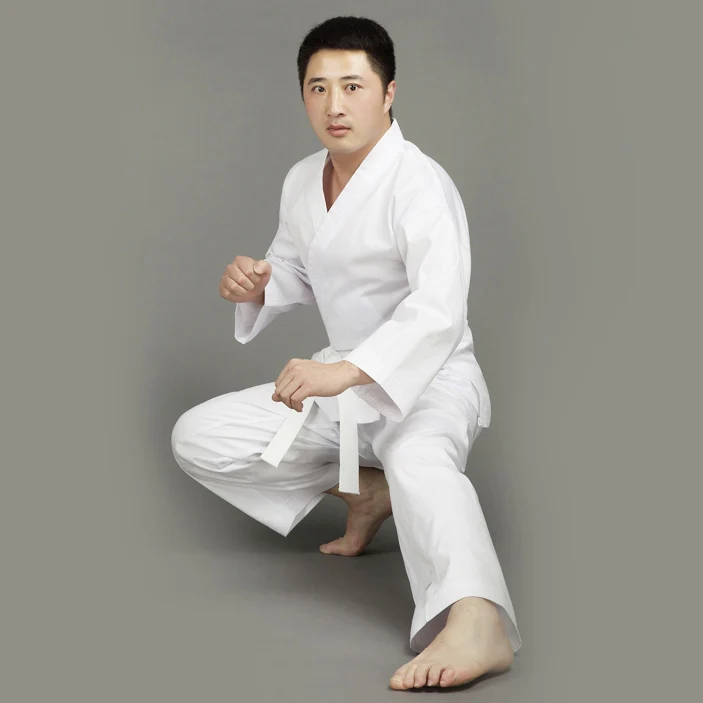 Quality Dobok child adult karate uniform suit WTF Taekwondo kick boxing MMA Martial art training clothes dobok 55%cotton