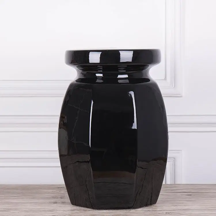 Jingdezhen Ceramic Drum Stool Black Eight Party With Hat Stool Home Tree Pool Creative porcelain ceramic Stool