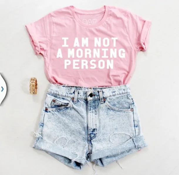 

Skuggnas I am not a morning person T Shirt Unisex Harajuku Casual grunge 90s fashion tee shirt aesthetic tumblr tops camiseta