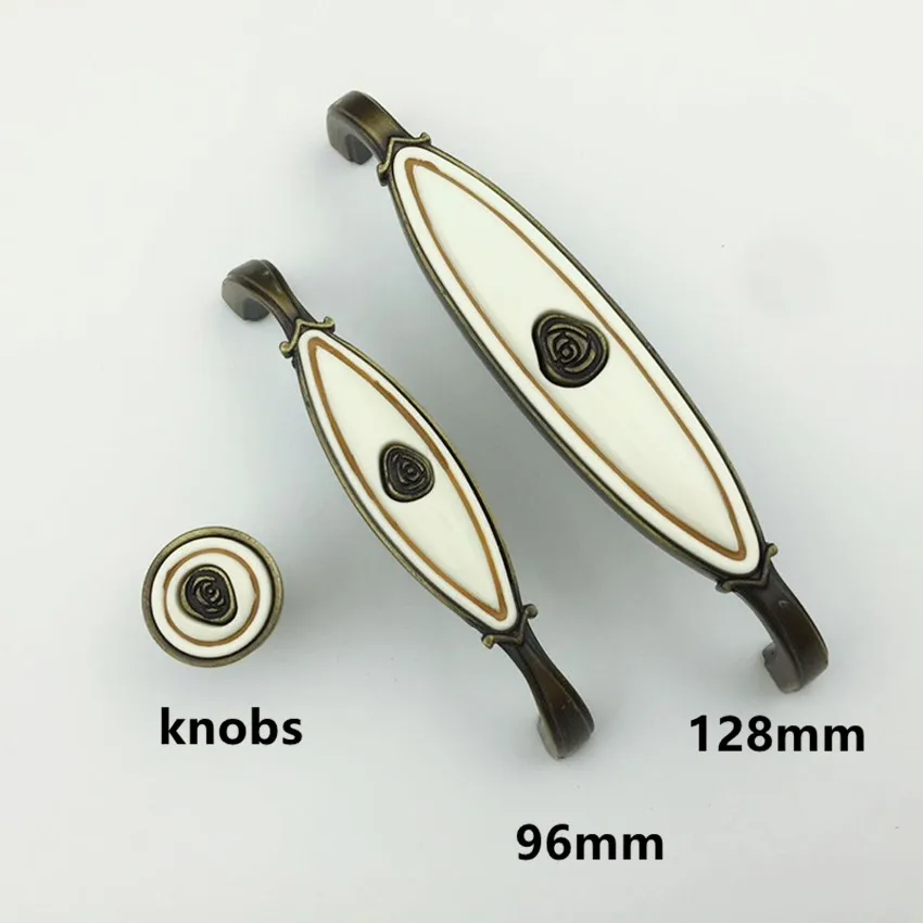 

96mm 128mm Vintage style rose furniture handles bronze drawer cabinet knobs pulls 5" dresser door handles rose porcelain knobs