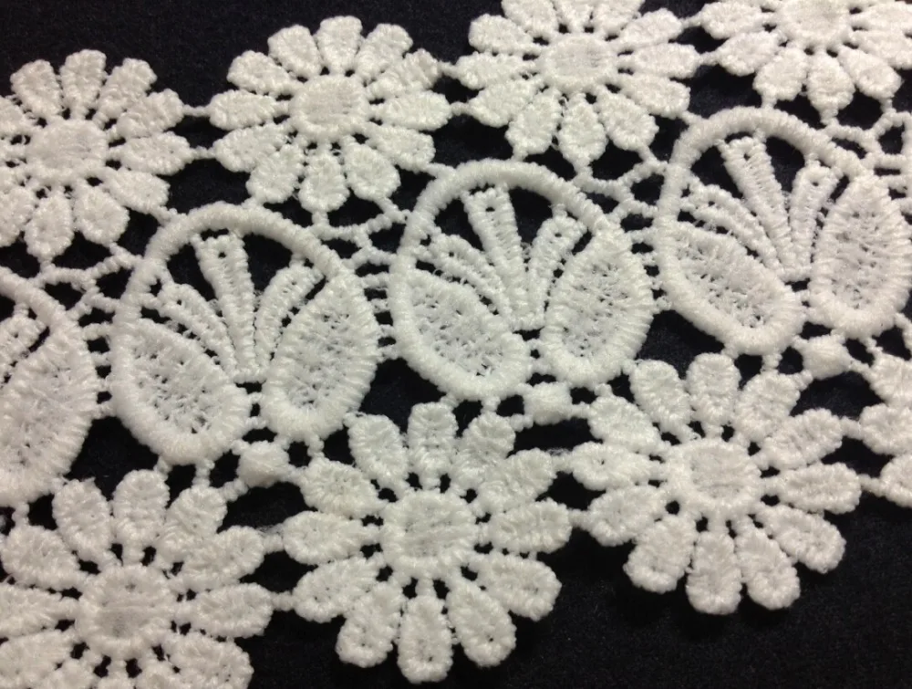 7.5cm milk fibre embroidery lace trim,high quality Eco-friendly soft touch flower lace trimming,XERY-XM050518