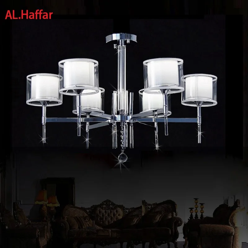 Modern new LED Chrome color  Crystal Chandeliers Lighting Led Pendant Chandelier Lighting Fixture Lamp For living room