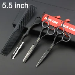 5.5 inch Professional Hair dressing scissors sets,Cutting scissors+Thinning scissors+Razor+comb+kits super sets