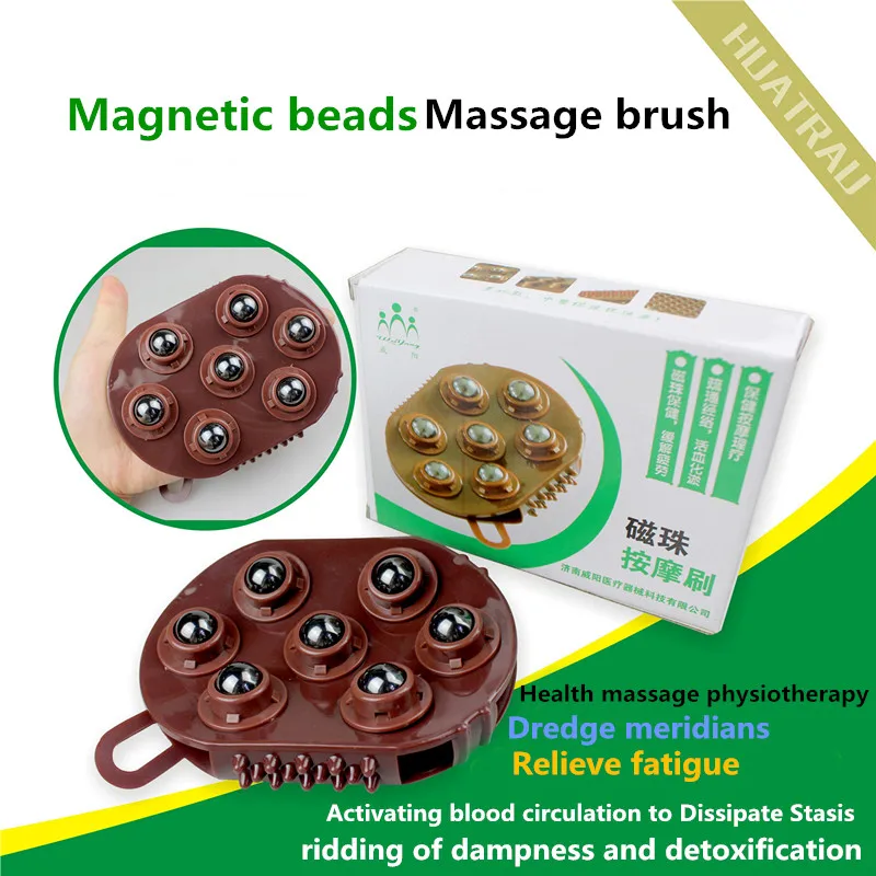 medical Health Care Handheld tool 360 Degree Rotation 7 pc Magnetic Beads Mini Body Massage Brush Steel Ball Massager Slimming