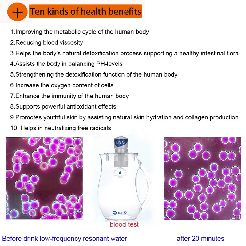 IHOOOH MRETOH 7.8HZ/ Hertz Molecular Resonance Effect Technology Healthy Water Kettle Improve Sleep Promote Blood Circulation