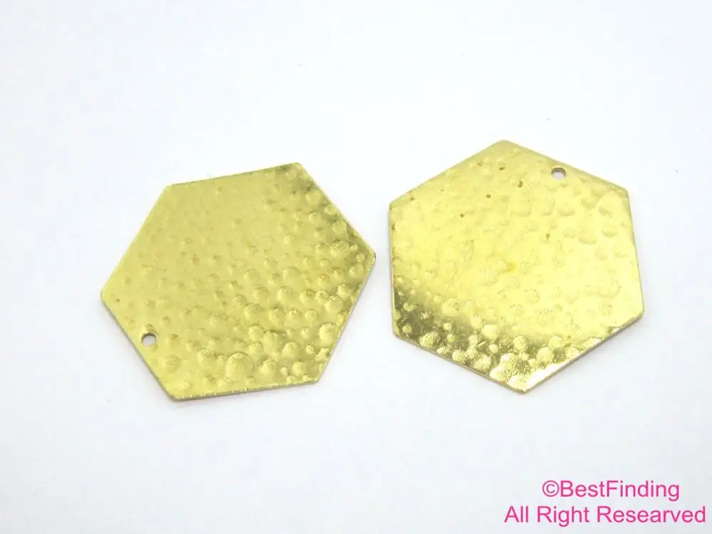 20pcs Brass pendant 24mm Hexagon Raw brass pendant stamping sexangle charms R469