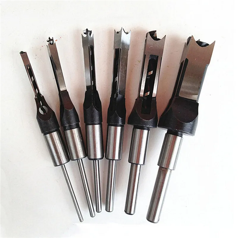 High Speed Steel drill bit Metric Mortising Chisel Woodwork Square Hole Drill Bit Cutter Tool 1/2\' 3/8\' 5/16\' 1/4\' wood drill