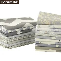 Teramila tessuto di cotone Twill denso e morbido colore grigio e bianco abbigliamento da cucito biancheria da letto Decoraion trapuntatura Tecido al metro