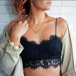 Hot Sell Stylish Sexy Women's Sleeveless Lace Flower Hollow Out Solid Vest Crochet Tank Tops Bralette Bra Cami Crop Nightclub