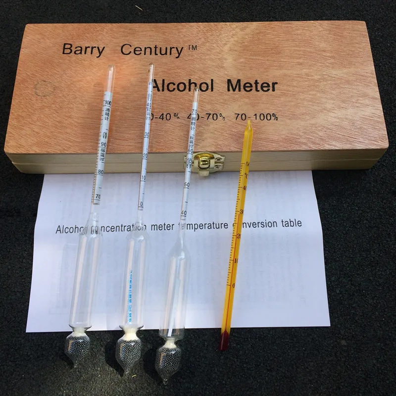 Wine Hydrometer Alcohol Meter Alcoholometer Bafometro Alcoholmeter Hydrometer for Alcohol Alcotester Tester with Thermometer