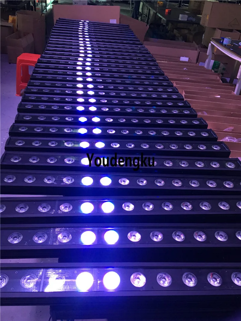 6 pcs 14 lens cob led wall washer 30W 3in1 rgb waterproof led dmx 512 wall washer cob waterproof ip65 led pixel rgb bar light