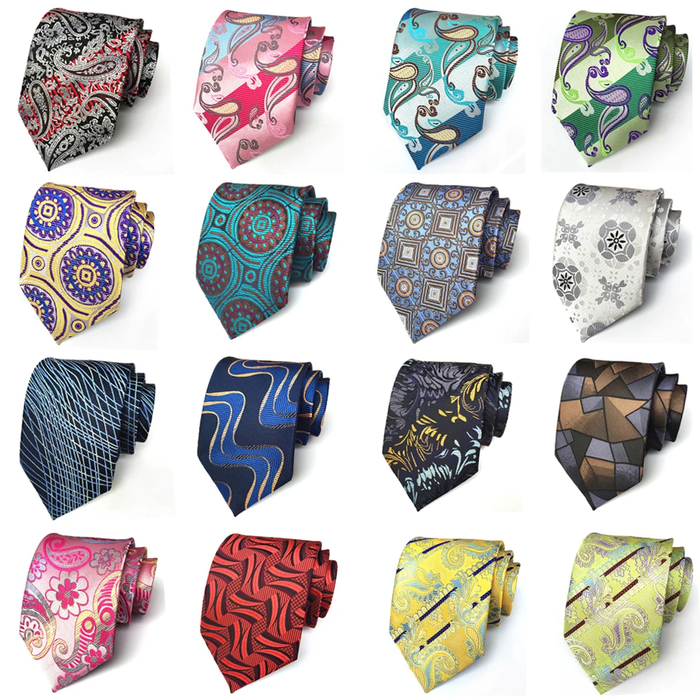 

Mens High Grade 8CM Wide Necktie Paisley Geometric Pattern Business Tie BWTHZ0338