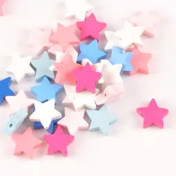 19mm 20pcs mixed color Natural Wooden star Wooden Beads For kids Jewelry Making MT2018X