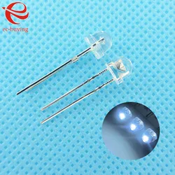 20pcs/lot F5 5mm White Straw Hat Light Emitting Diode Ultra Bright LED Lamp Bead Plug-in DIY Kit Practice Wide Angle 5 mm