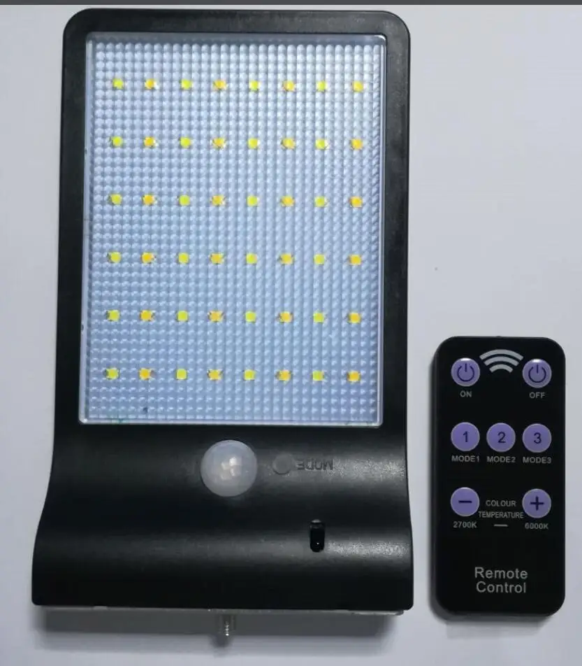 48 leds Solar Light Color Adjustable With Controller Three Modes Waterproof Lamp Lights For Outdoor Garden Wall Street